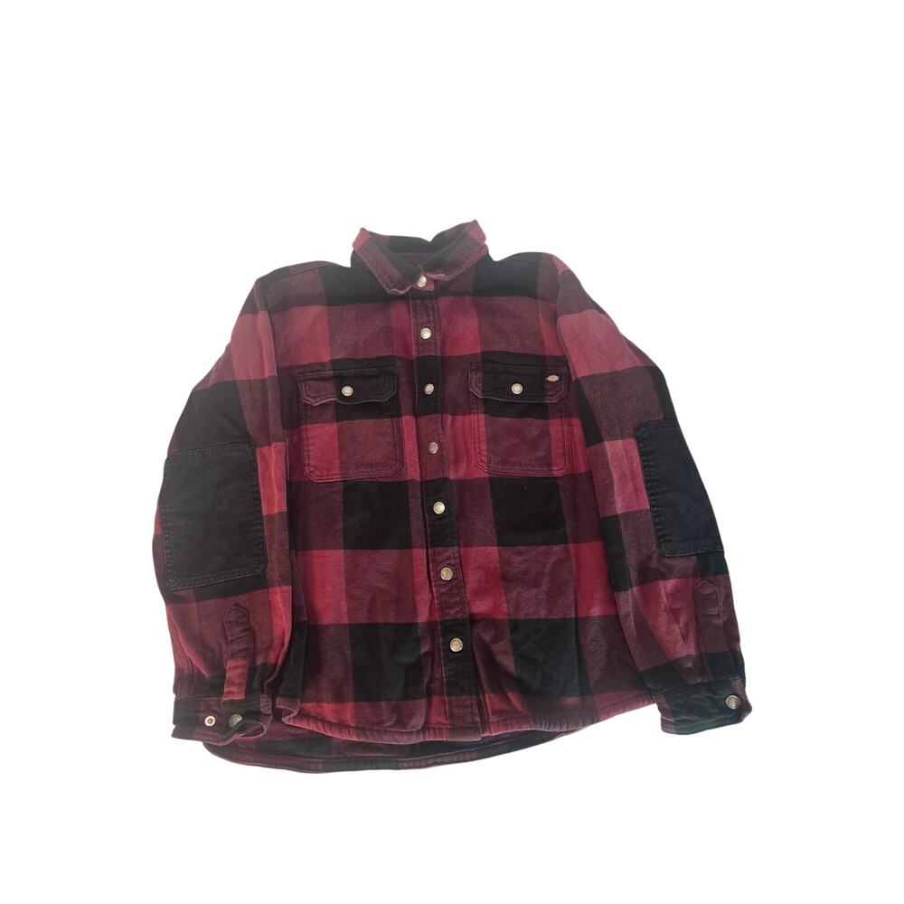 Dickies Boys Y2K Plaid Casual Streetwear Button Up HeavyWeight Shirt Grunge | XL